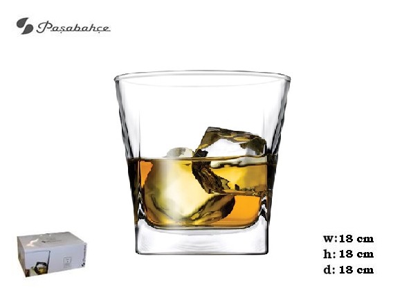 VASO WHIS CARRE 10OZ 6PZ