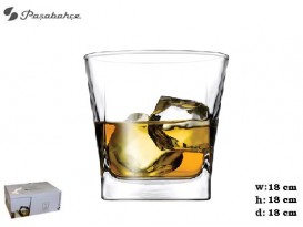 VASO WHIS CARRE 10OZ 6PZ
