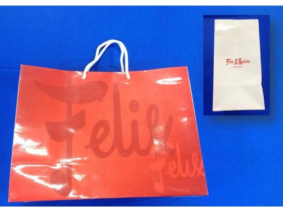 Bolsa de Papel Personalizada 38.5X30.5X15.5CM, Con Cordon y Laminado Brillante